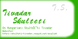 tivadar skulteti business card